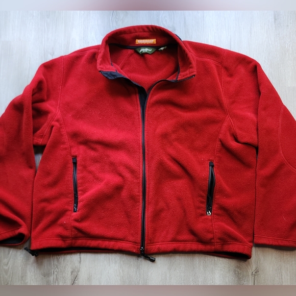 Eddie Bauer Full Zip Men's Fleece PolarTec WindPro Red Jacket XXL Pockets - Picture 4 of 10